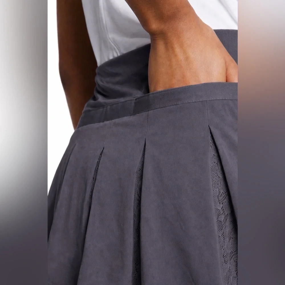 Nike Flex Pleated Lace Golf Tennis Skort XS Dark Gray Skirt Built-In Shorts